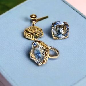 COPY - Vtg Emmons flower ring & clip on earrings